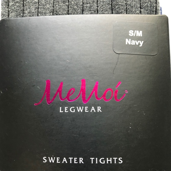 MeMoi Navy, Blue, Grey Striped Cotton Sweater Tights - Picture 4 of 4